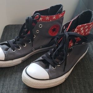 Converse gray high top with zipper